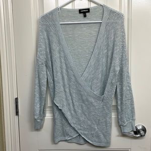 EXPRESS Wrap Sweater Size small , blue and white